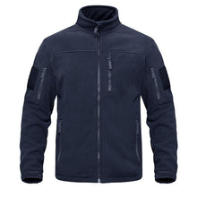 Load image into Gallery viewer, Dark Blue Warm Multi-Pockets Outdoor Tactical Fleece Jacket Soft Unique Style Jacket Work Coats Men's Windbreaker Jacket Sport Hiking Coat For Winter And Autumn