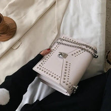 Load image into Gallery viewer, Dazzling Scrub Leather Designer Shoulder Bags For Women And Girls Luxury Chain Rivet Crossbody Bag - Female Small Handbags