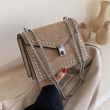 Load image into Gallery viewer, Dazzling Scrub Leather Designer Shoulder Bags For Women And Girls Luxury Chain Rivet Crossbody Bag - Female Small Handbags