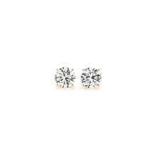 Load image into Gallery viewer, 1 cttw Certified IGI Lab Grown Round Diamond Stud Earrings 14k Yellow Gold (G/VS2)