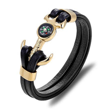 Load image into Gallery viewer, New Elegant Fashion Multi-Layer Leather Luxury Stainless Steel Charm Bracelet Skull Compass Anchor Couple Survival Bracelets Bangles Cool For Men And Women