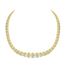 Load image into Gallery viewer, 10K Yellow Gold 4 cttw Brilliant Round-Cut Diamond Graduating Riviera Statement Necklace (H-I Color, I2-I3 Clarity)