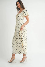 Load image into Gallery viewer, Polka Dot Puff Sleeve Midi Dress For Women – Vintage Fluttering Polka Dot Dress, Feminine Puff Sleeve Dress, Retro Midi Dress, Classic Chic Dress