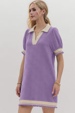 Load image into Gallery viewer, Trendy Contrast Short Sleeve Mini Dress Soft & Comfortable Casual Dress for Women