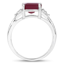 Load image into Gallery viewer, 4.49 Carat Glass Filled Ruby and White Topaz .925 Sterling Silver Ring
