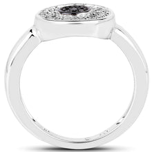 Load image into Gallery viewer, 0.20 Carat Genuine Black Diamond and White Diamond .925 Sterling Silver Ring