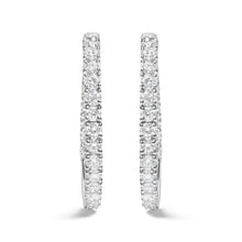 Load image into Gallery viewer, 14K White Gold 5.00 Cttw Lab Grown Diamond Inside Out Hoop Earrings (F-G Color, VS1-VS2 Clarity)