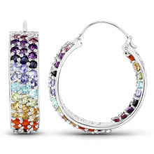Load image into Gallery viewer, 8.79 Carat Genuine Multi Stones .925 Sterling Silver Earrings