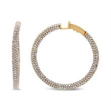 Load image into Gallery viewer, 18K Rose Gold 6.90 Cttw Pave Set Diamond Inside Out Eternity Hoop Earrings (F-G Color, VS1-VS2 Clarity)