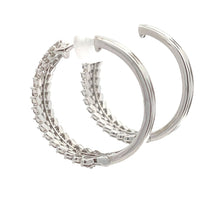 Load image into Gallery viewer, 1.02ct Diamond Hoop Earrings 10KT White Gold