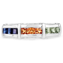 Load image into Gallery viewer, 1.08 Carat Genuine Multi Sapphire .925 Sterling Silver Ring