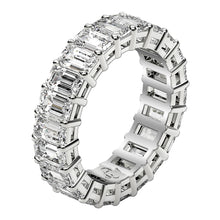 Load image into Gallery viewer, Emerald Cut Lab Grown Diamond Eternity Ring in 14k White Gold (4 cttw FG/VS2)