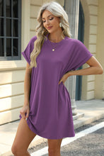 Load image into Gallery viewer, Short Sleeve Mini Dress with Pockets Casual & Stylish Everyday Wear