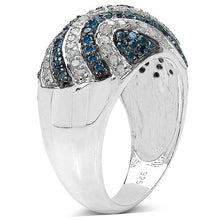 Load image into Gallery viewer, 1.34 Carat Genuine Blue Diamond & White Diamond .925 Sterling Silver Ring