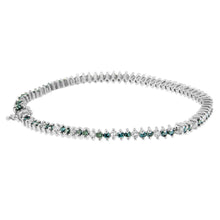 Load image into Gallery viewer, 14K White Gold Round-Cut white and Blue Diamond Fashion Bracelet (3.70 cttw, H-I Color, SI1-SI2 Clarity)