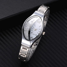 Load image into Gallery viewer, Women Fashion Luxury Watch Leather Strap Women Bracelet Clock Ellipse Rhinestone PU Sport Quartz Watch Wrist Watches For Women and Girls