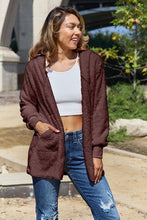 Load image into Gallery viewer, Women Full Size Teddy Hooded Jacket with Pockets Cozy Casual Jacket Comfortable Women Jacket