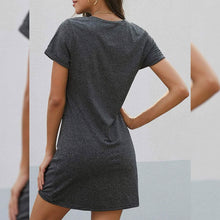 Load image into Gallery viewer, Dearlovers Womens Short Sleeve Tshirt Side Knot Mini Dress