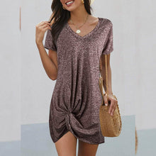 Load image into Gallery viewer, Dearlovers Womens Short Sleeve Tshirt Side Knot Mini Dress