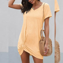 Load image into Gallery viewer, Dearlovers Womens Short Sleeve Tshirt Side Knot Mini Dress