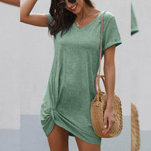 Load image into Gallery viewer, Dearlovers Womens Short Sleeve Tshirt Side Knot Mini Dress