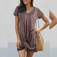 Load image into Gallery viewer, Dearlovers Womens Short Sleeve Tshirt Side Knot Mini Dress