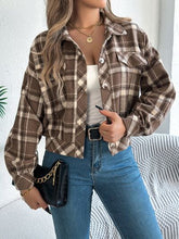 Load image into Gallery viewer, Classic Plaid Button Up Long Sleeve Jacket Women Cozy Trendy Everyday Wear Simple Jacket