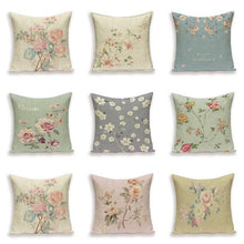 Load image into Gallery viewer, Decorative Plant Flower Throw Pillow Cover Soft Linen Cushion Cover For Living Room Couch Sofa Patio Outdoor Home Decor Decorative Plant Flower Throw Pillow Covers For Couch Sofa Bed Modern Quality Design Cushion Cover 45x45cm
