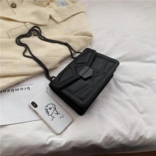 Load image into Gallery viewer, Delighted Black PU Leather Crossbody Chain Bags For Women And Girls Simple Fashionable Shoulder Small Handbags