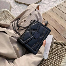 Load image into Gallery viewer, Delighted Black PU Leather Crossbody Chain Bags For Women And Girls Simple Fashionable Shoulder Small Handbags