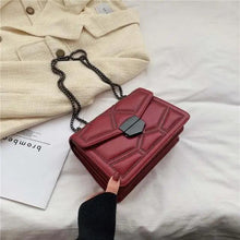 Load image into Gallery viewer, Delighted Black PU Leather Crossbody Chain Bags For Women And Girls Simple Fashionable Shoulder Small Handbags