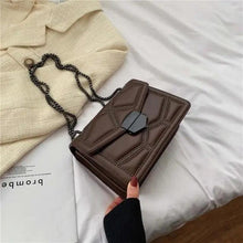 Load image into Gallery viewer, Delighted Black PU Leather Crossbody Chain Bags For Women And Girls Simple Fashionable Shoulder Small Handbags