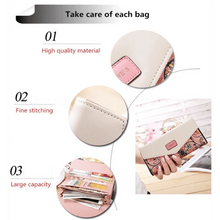 Load image into Gallery viewer, Delightful Small Floral PU Leather Money Purse For Women And Girls Fashion Designer Buckle Wallets for Female