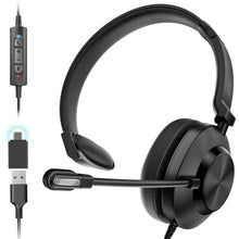 Load image into Gallery viewer, Delton 30Y Professional Wired Mono Computer Headset with Dual Noise Canceling Microphone