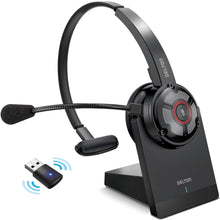 Load image into Gallery viewer, Delton 50X Noise Canceling Bluetooth or Auto Pair USB Dongle Headset with Charging Dock