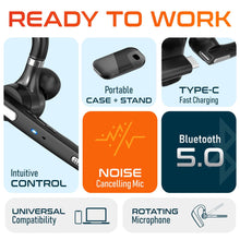 Load image into Gallery viewer, Delton 90X Wireless Bluetooth Headset with Noise Cancelling Mic and Charging Case