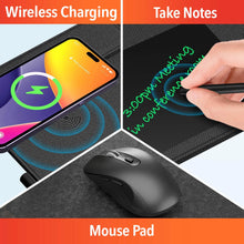 Load image into Gallery viewer, Delton D101 Wireless Charging Mouse Pad with Foldable Phone Stand & Writing Pad, Non-Slip Desk Mouse Mat 15W Wireless Charging Pad Qi Enabled Devices
