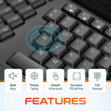 Load image into Gallery viewer, Delton G18 Ergonomic Wireless Keyboard and Mouse, Split Keyboard with Wrist Support & Ergonomic Wireless Mouse, 2.4G Auto Pair USB Dongle for Computer, Laptop, Mac, Chromebook & Tablets - Black