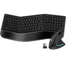 Load image into Gallery viewer, Delton KB200 and S12 Wireless Ergonomic Keyboard and Wireless Mouse Computer Pointing Device Accessory