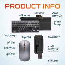 Load image into Gallery viewer, Delton N35 Wireless Keyboard and Mouse, Bluetooth Keyboard Mouse Combo Auto Pair USB Dongle