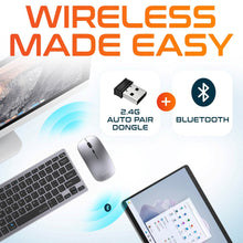 Load image into Gallery viewer, Delton N35 Wireless Keyboard and Mouse, Bluetooth Keyboard Mouse Combo Auto Pair USB Dongle