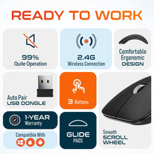 Load image into Gallery viewer, Delton S10 Curved Wireless Computer Mouse, USB Mouse, Battery Operated