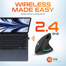Load image into Gallery viewer, Delton S12 Ergonomic Vertical Wireless Mouse 2.4GHz USB Dongle Battery Operated