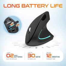 Load image into Gallery viewer, Delton S12 Ergonomic Vertical Wireless Mouse 2.4GHz USB Dongle Battery Operated