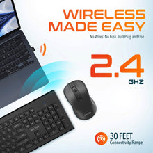 Load image into Gallery viewer, Delton Wireless Keyboard and Mouse Combo, Computer Cordless Mouse & Keyboard