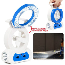 Load image into Gallery viewer, Desk Cooling Fan with 180 Degree Adjustable LED Lamp