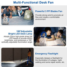 Load image into Gallery viewer, Desk Cooling Fan with 180 Degree Adjustable LED Lamp