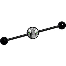 Load image into Gallery viewer, 14G Black White Tiger Eyes Black Industrial Barbell 37mm