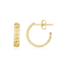 Load image into Gallery viewer, 14K Yellow Gold Slender Curb Chain Hoop Earrings