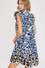 Load image into Gallery viewer, Floral Ruffled Cap Sleeve Tiered Dress For Women – Feminine Floral Print Dress with Ruffled Cap Sleeves and Playful Tiered Design